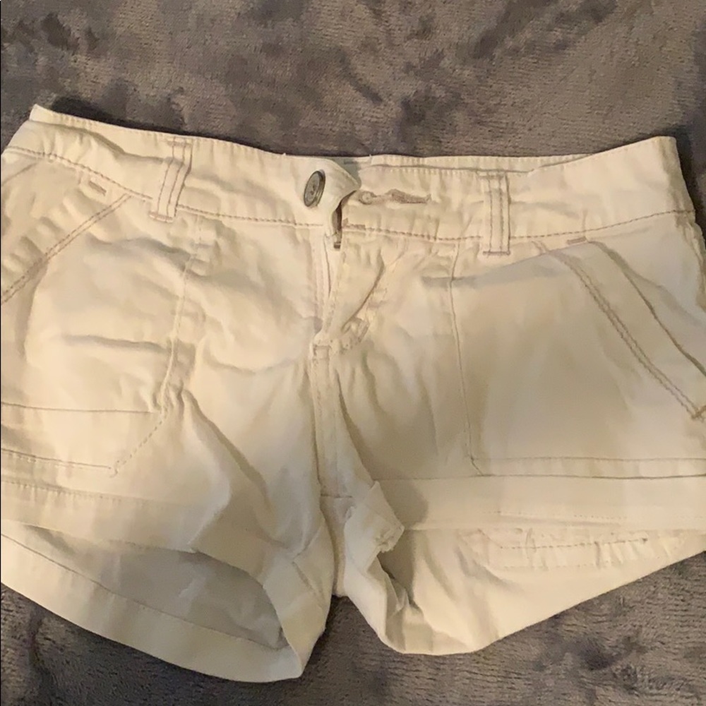 White jean shorts